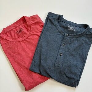 Untuckit Set of 2 Short Sleeve Tshirts Clarendon & Kanzler Blue and Red Size S